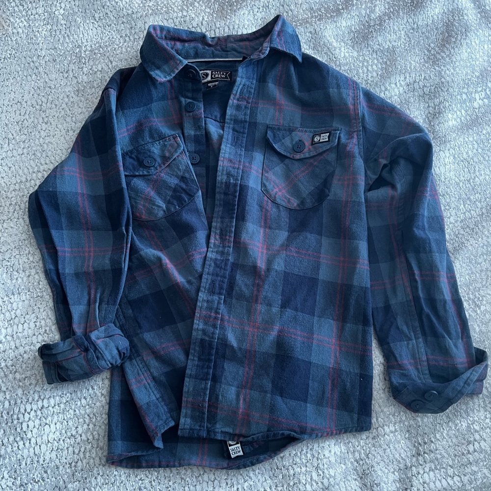 Salty Crew thick plaid long sleeve button up